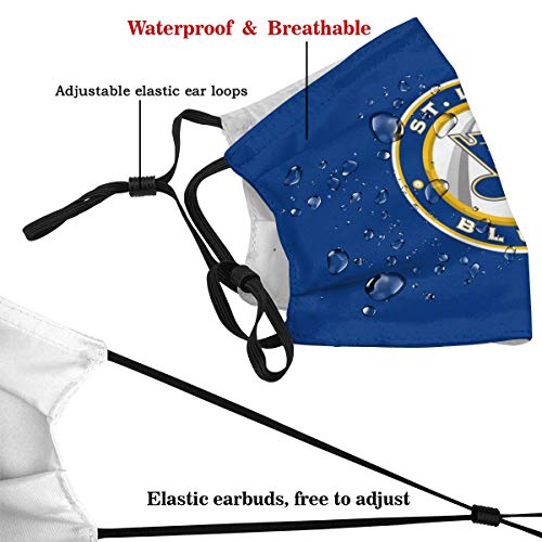 Multi Usage St Louis Hockey Fans Mouth Guard with 10 Filter Protection Face Cover for Men Women Face Scarf