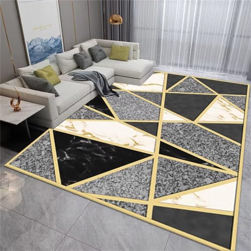 Tapis de marbre noir 100x150cm pour chambre d'ado et salon - 2
