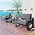 Udorich Outdoor Comfort with 3-Piece Aluminum Patio Furniture Set, Thick Cushions and Coffee Table, Gray and Black