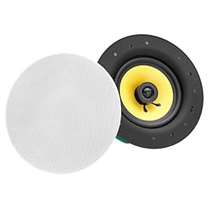 Pronomic CLS-880 WH High-End Geweven Inbouwluidspreker (2-Weg Plafondluidspreker Box, 8″/203 mm Woofer, 0,75″/19 mm Tweeter, 80/160/320 Watt RMS/Muziekvermogen/Piek, Equalizer, Crossover) wit