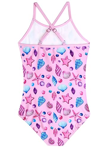 Image of Girls Swimsuit One Piece Bathing Suit with Adjustable Straps Cute Little Kids Swimming Suits Beach Swimwear 4T-12