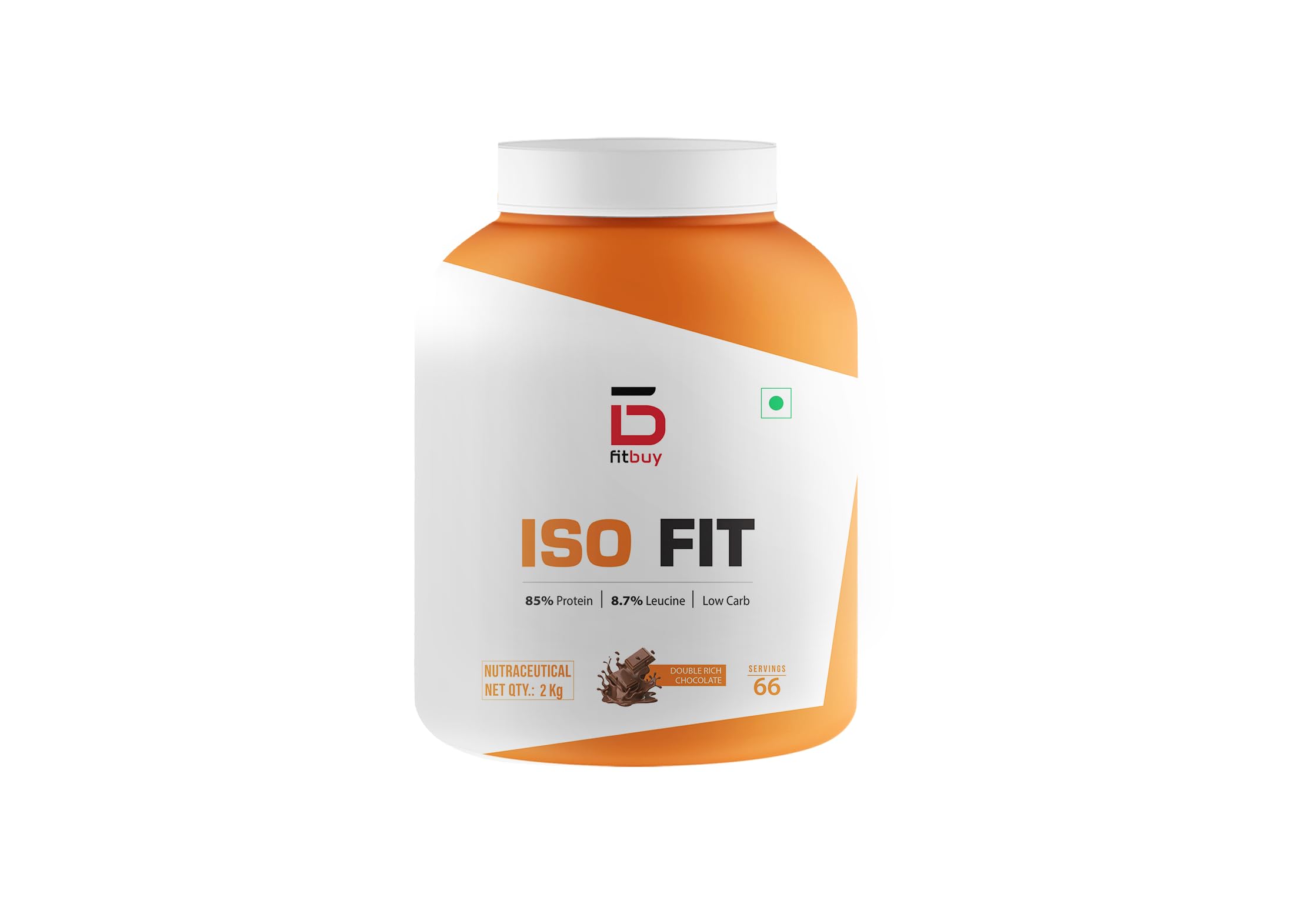 Fitbuy IsoFit Low Carb Whey Protein 2kg (Double Rich Chocolate) with DigeZyme® For Easy Digestion, Tested for Purity, Easy Mixing,25g Protein, 5.5g BCAA, 66 Serving, Essential Minerals