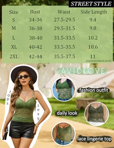 Image of Avidlove Lace Bralette for Women V Neck Camisole Lingerie Spaghetti Strap Tube Slim Tank Top