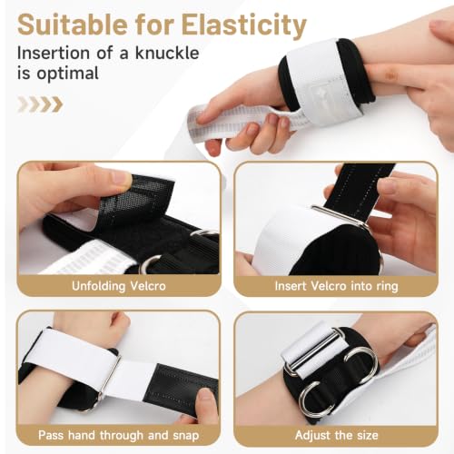Image of MANUEKLEAR 2 Size Gym Lifting Straps with D Rings for Cable Machine