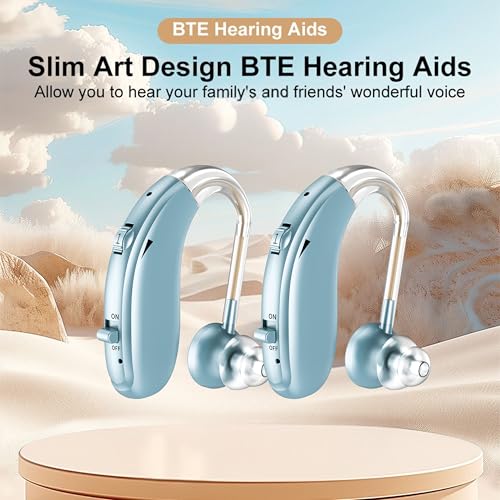 Image of Fastwell F27-2 Unit For Both Ear Rechargeable Hearing Aids for Adults with Hearing Loss, Mild To Moderate, Noise Reduction Ear Machine, (Azure-Pair) 1-Year Warranty