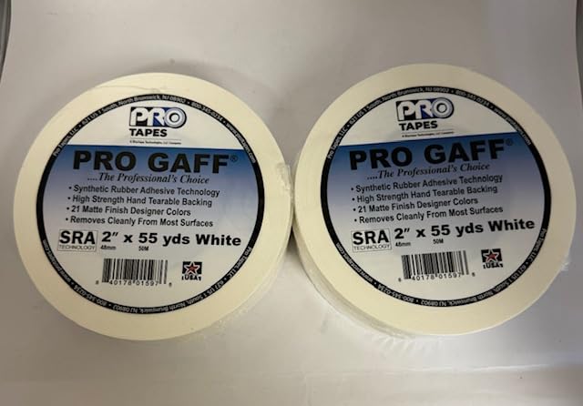 Generic White Pro-Gaff 2"" x55 yds, 2 Roll Pack