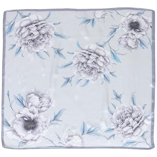 POPETPOP Pañuelo Cuadrado de Seda para Mujer con Estampado Floral Pañuelo de Seda Elegante para Regalar como Presente de Cumpleaños Fiesta para Uso Diario o Eventos Especiales
