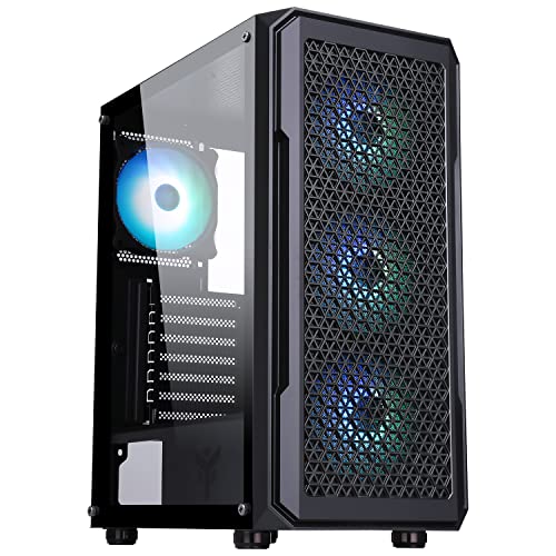 Itek Case Six Triangle Gaming Middle Tower 4 x 12 cm ARGB Fan, USB3, Side Panel Temp Glass