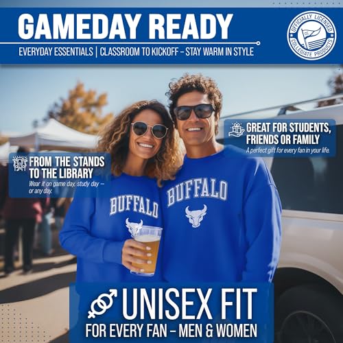 Image of NCAA College Sweatshirt Fleece Crewneck Pullover for Men and Women | Officially licensed NCAA college gameday crewneck pullover - 9 oz fleece lined sweatshirt with arch and logo design