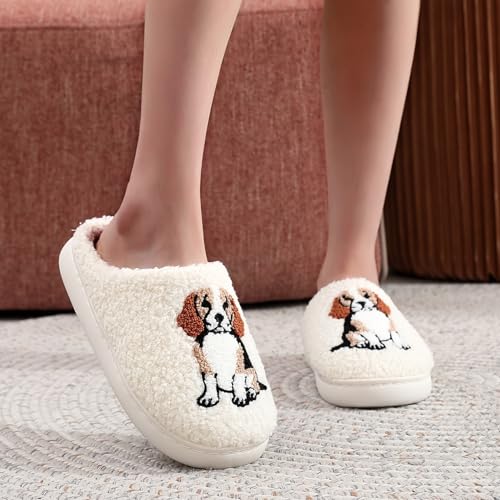 Image of LNERIP Animal Slippers Fruit Slippers Plant Slippers Various Cartoon Patterns Fluffy Soft Memory Foam Retro Indoor Outdoor Home Couple Shoes
