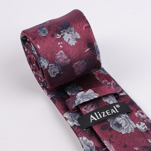 Image of Alizeal Mens 3.15'' Colorful Flower Pattern and handkerchief Necktie Set