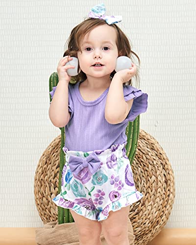 SUNNY PIGGY Baby Girl Clothes Infant Newborn Girls Summer Outfits Baby Clothing Romper Shorts Set 0-3 3-6 6-12 12-18 Months3