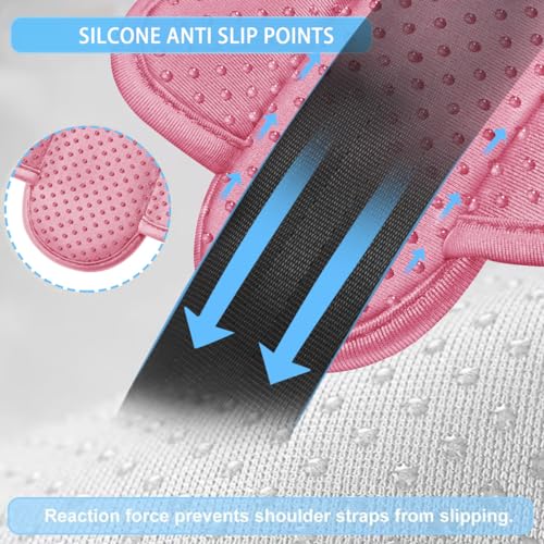 Image of ZINZ 2-Pack Universal Shoulder Pad with Ultra thick Cushion for Bag Luggage Bag Crossbody, Plus Long & Anti-Slip & Breathable,Pink-2Pack