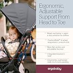 Poussette Ergobaby Metro 3 pour nouveau-nés, nourrissons et tout-petits - Poussette de voyage avec pliage d'une main, inclinaison presque à plat, guidon réglable - Noir Onyx