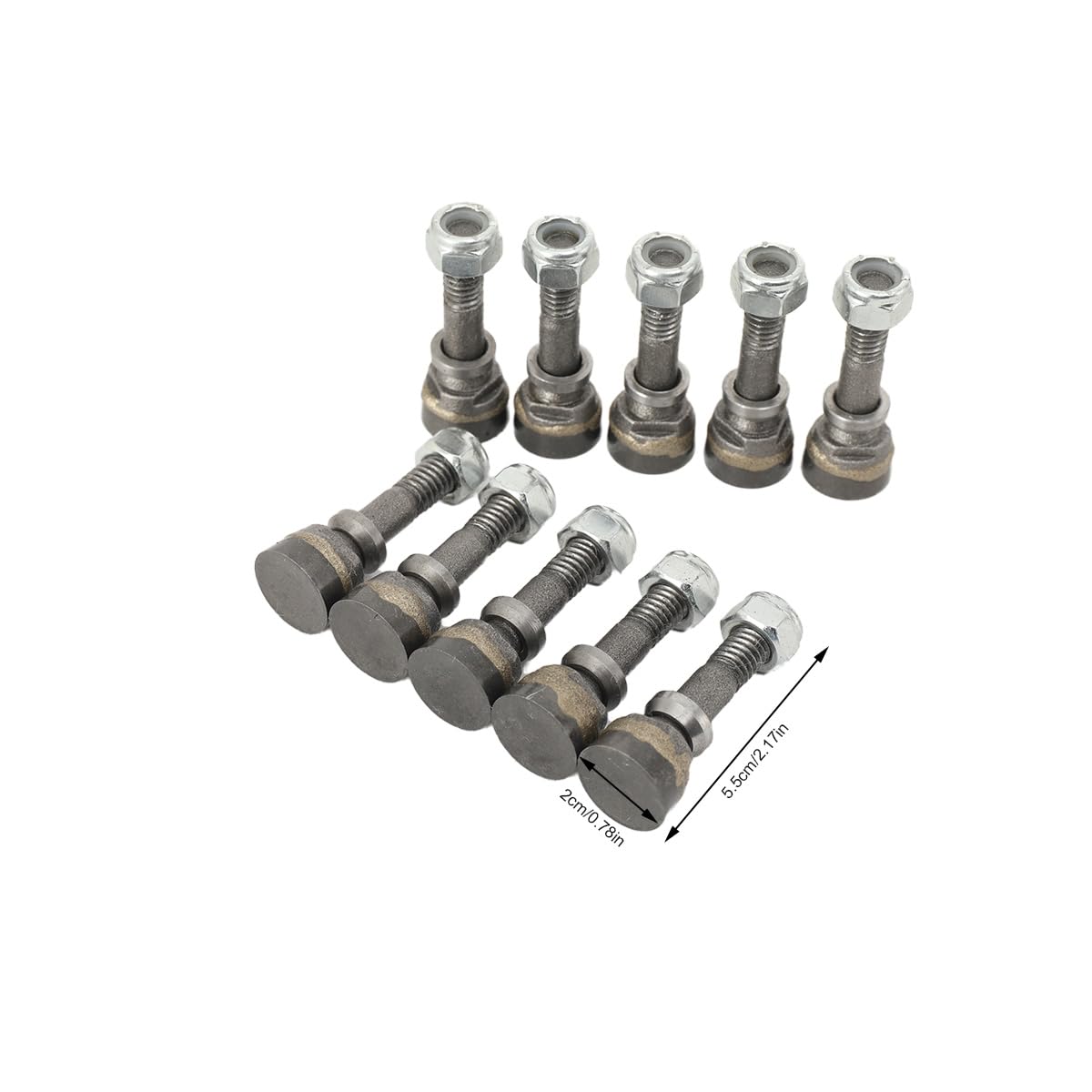 10 Stück Rundmeißel mit 17,5 mm Zahndurchmesser, 500-Serie, Stump Grinder Zähne für Stump Removal, Stump-Schleifzähne aus Legierter Stahl