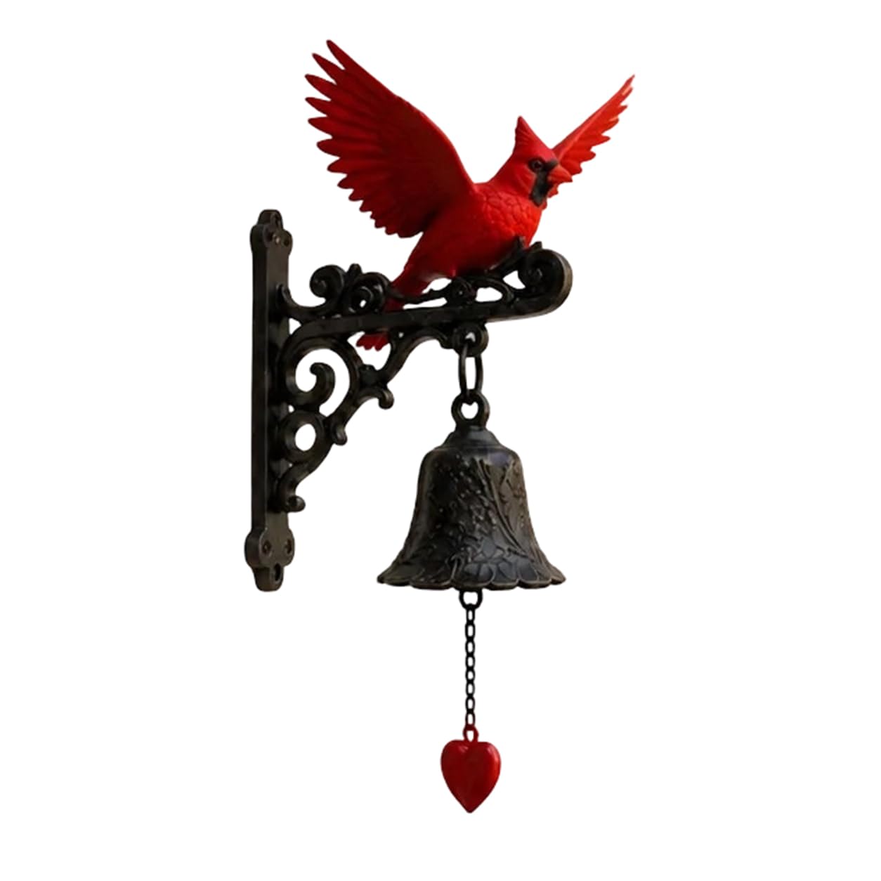 Pangboer Red Entryway Accent Bird Outdoor Ornament Wall Bracket Garden Decor Pet Display Porch Balcony Patio Yard Decorative Focal Point Welcome Bird Wind Ornament Porch Accent Balcony Decor Patio Wall Art