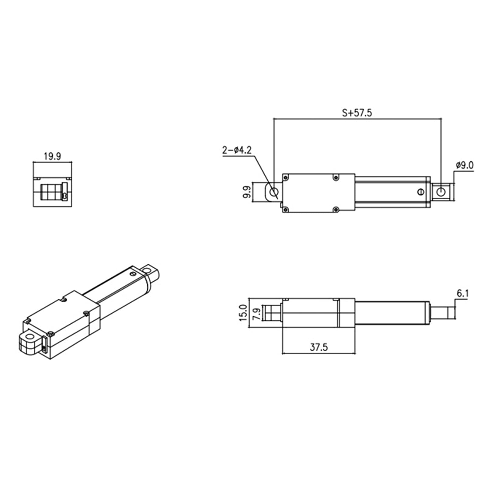 Attuatore Lineare 12V 150mm Motoriduttore Alta Frequenza 70N per Automazione Industriale Robotica