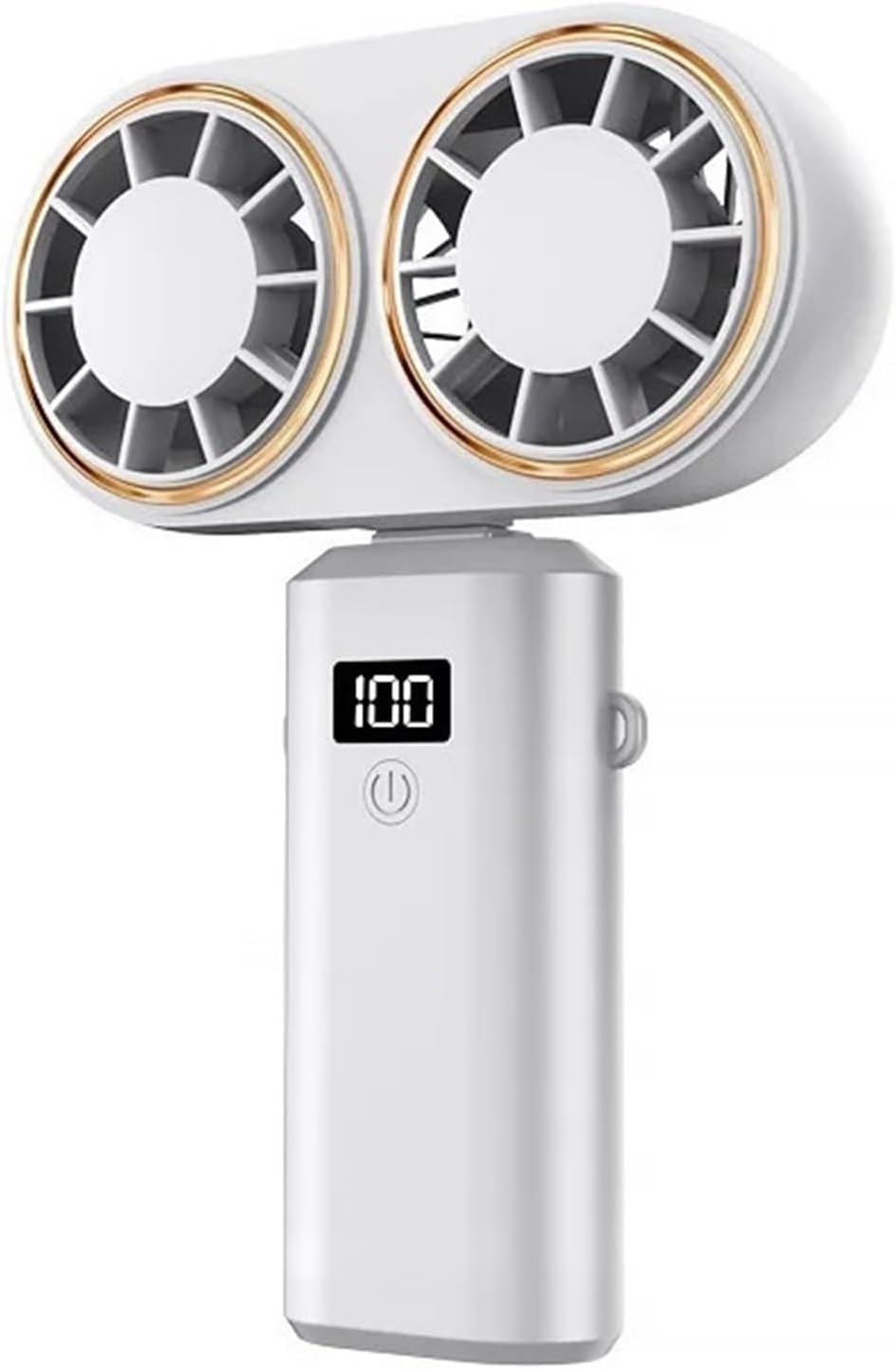 HCPAVFRNJYX Portable handheld fan, rechargeable smart mini, suitable for use in offices and outdoors, compact digital design, quiet operation, convenient to carry around(White)