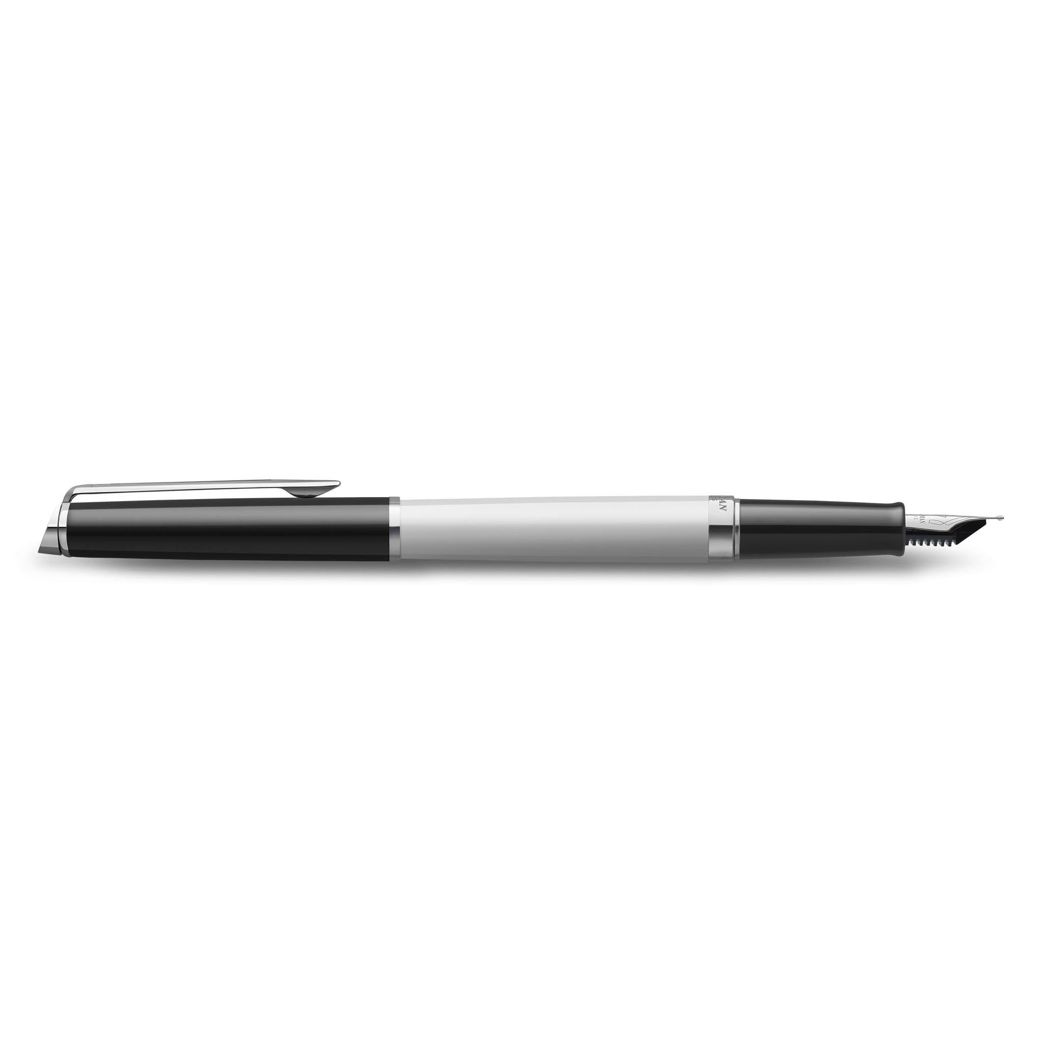 Waterman Hémisphère - Penna stilografica con incisione personalizzata, elegante penna regalo per uomo e donna, inchiostro blu (BLOCK BLACK&WHITE)
