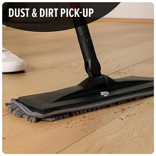 Image of Dirt Devil Dust Mop, Hardwood Floor Sweeper, Multi-Surface Cleaner, MD96100, Cleaning Slippers, Microfiber Washable Dusting Shoes, MD95000