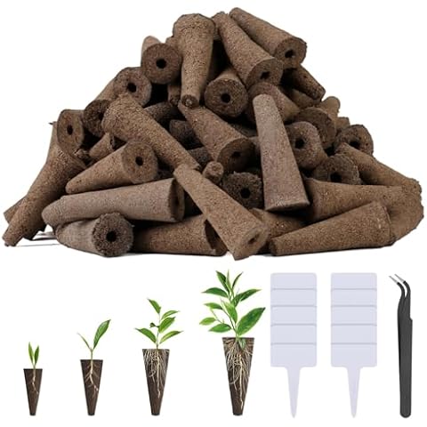 50 Pcs Grow Sponges for AeroGarden, Grow Anything Kit with 50 Replacement Root Growth Sponges Seed Pods for All Brands Hydroponics Indoor Garden Growing System, 10 Plant Labels and 1 Tweezers Cover