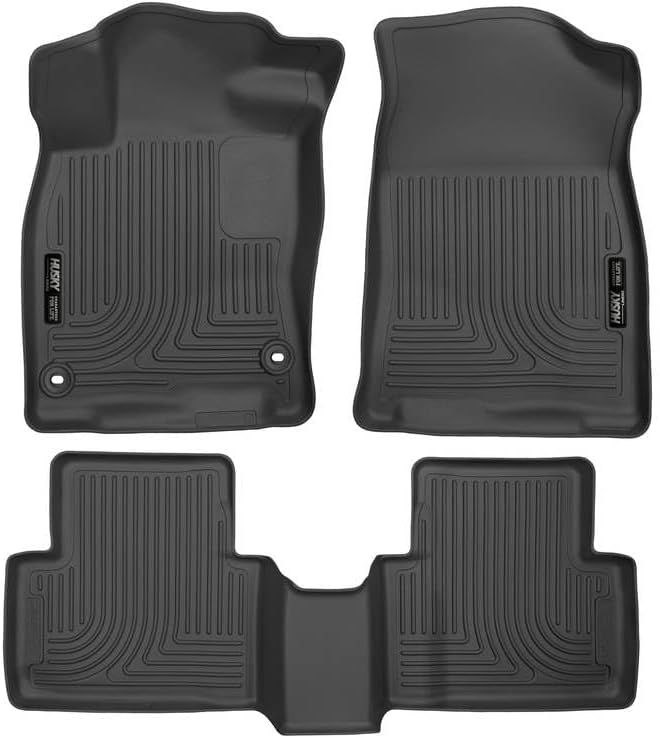 Weatherbeater Floor Mats | Fits 2016-2021 Honda Civic Coupe/Sedan & Honda Insight; 2017-2021 Honda Civic Hatchback | Front & 2nd Row, 3-pc Black - 98461