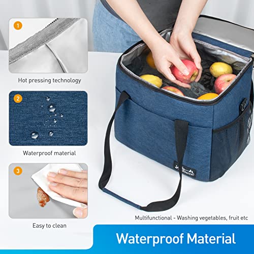 Viedouce Borsa Termica Pranzo 21L Espandibile, Impermeabile per Uomini e Donne, Doppi Scomparti con Tracolla & Apri Birr
