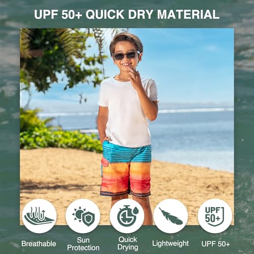 Image of Kanu Surf Boys' Toddler Troy Stripe Swim Trunks