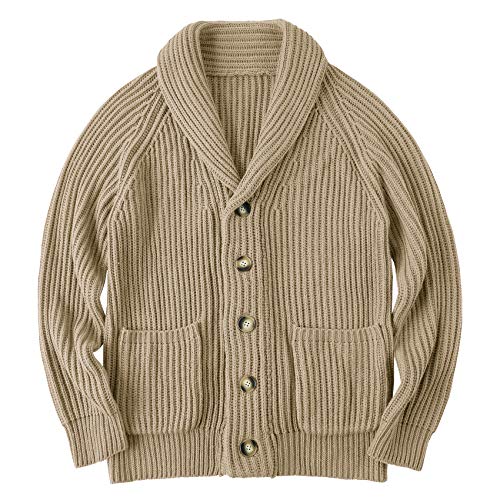 Runcati Mens Shawl Collar Cardigan Sweaters Button Down Open Front Knitwear Cable Knitted Ribbed Jackets Outwear2