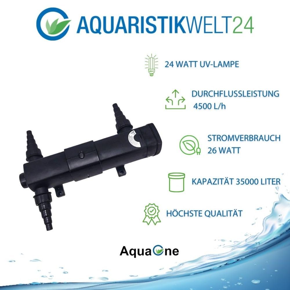 AquaOne Cuv 224 UVC Wasserklärer 24 Watt Aquarium Teich Algenvernichter