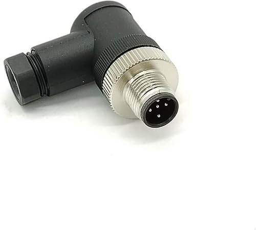 Miniatura 5 de M12 Conector de código macho A de 5 pines, sensor de ángulo recto, enchufe de aviación, conector circular industrial con terminación de tornillo
