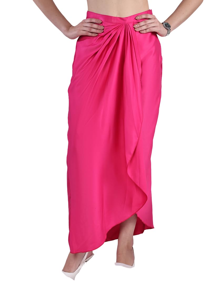 Women’s Dhoti Style Wrap Skirt | Draped Asymmetric Midi Skirt-image-31