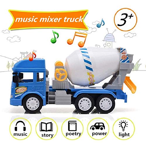 Image of Toy Truck Diecast Cars Truck with Light and Sound Pull Back Vehicles Toy Trucks for Kids ?Colors as Per Stock? (FT Cement Mixer)