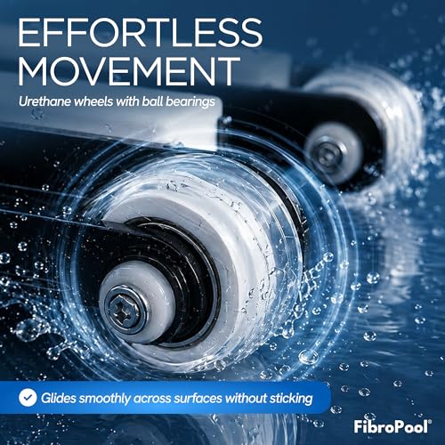 FibroPool Pool Vacuum Head - 14.4" Weighted Flexible Design - Inground & Above Ground Pools - 1.5" Universal Hose Fit - Urethane Wheels