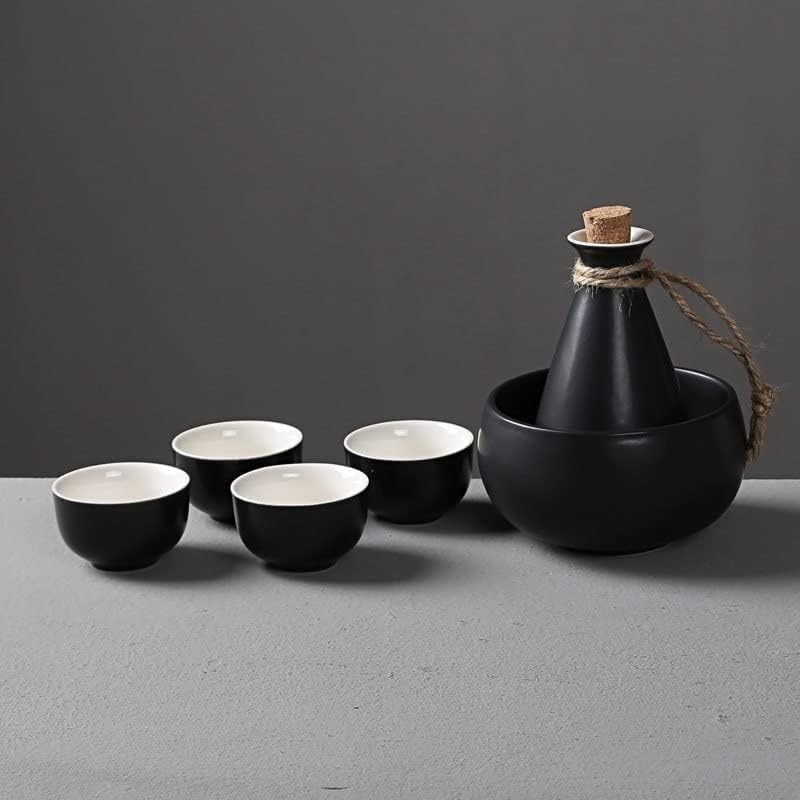 Sake Cup Set,Gift for Beer Cup,Traditional Sake Set, Sake Set,Vintage Ceramic Sake Bottle,1 Sake Bottle, 4 Sake Cups, 1 Sake Tank,Cold/Warm/Hot Sake Carafe, Special Japan