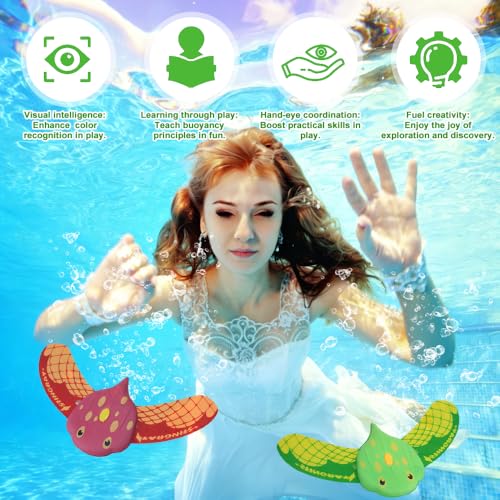 Huucozn 2 Stück Unterwasser Glider, Teufel Fisch Schwimmbad Spielzeug Pool Spielzeug Wasserspielzeug Tauchspielzeug Interessantes Tauchtiere Wasser Spielzeugs Fische Poolparty Geschenk