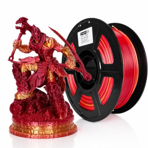 Image of PETG Gold Pink Red Filament 1.75mm, Silky Gloss 3D Printer Filament, Rich Red with Silky Gold Effect, Smooth Printing, Low Warp & Low Stringing, Compatible with Most FDM 3D Printers
