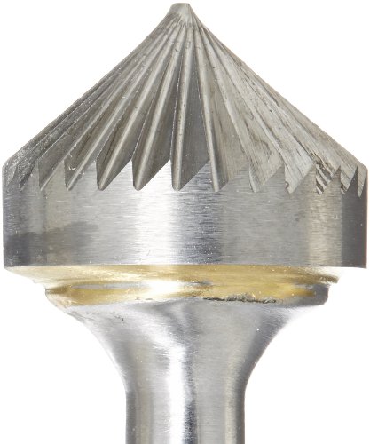 Image of Drill America SK-9 Carbide Burr /Rotary File 90 Degree Included Angle Double Cut for Die Grinder 1 inch Dia. x 1 /2 inch Cut Length with 1 /4 inch Shank and 2-3 /8 inch Overall Length, DUL Series