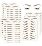 20 Sheets 196 Pairs Eyebrow Tattoo Sticker Waterproof 4D Hair-Like Natural Fake Tattoo Eyebrows T...