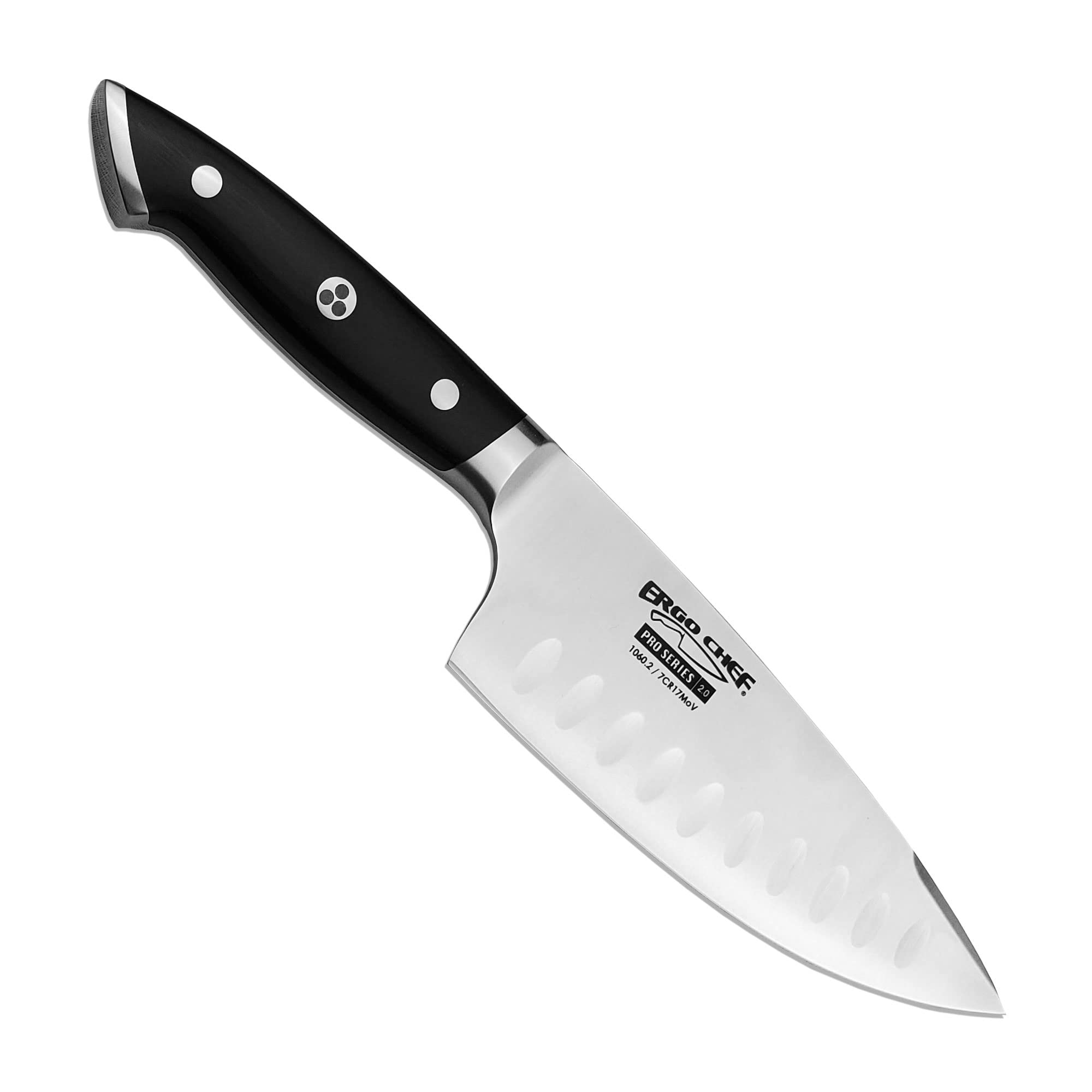 Ergo ChefPro Series 2.0 6-Inch Chef's Knife - Forged 7Cr17Mov High Carbon Stainless Steel Blade, Ergonomic Black Pakkawood Handle for Unparalleled Cooking Performance