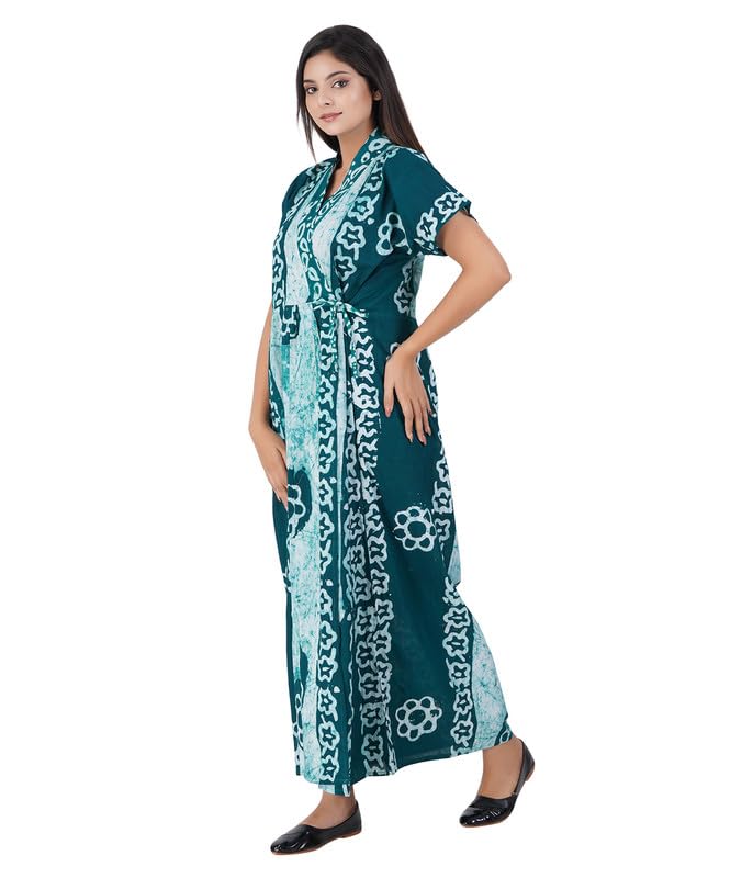 Image of MENMAII Housecoat /Bathrobe[L-4XL] - Full Open Multipurpose Night Gown -a Kind of Adaptive Clothing with Pocket for Women |Full /Calf Length Cotton