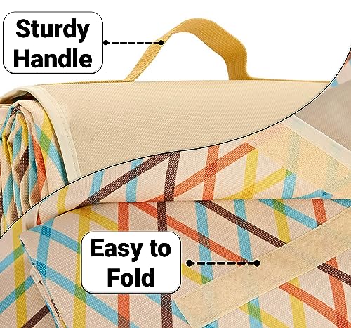 Neez Picnic Blanket Waterproof, Extra Large 200×195cm Beach Blanket with Carrying Handle - Image 4