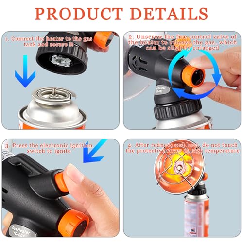 Chauffage compact rapide à gaz portable avec soupape de commande pour camping - 5