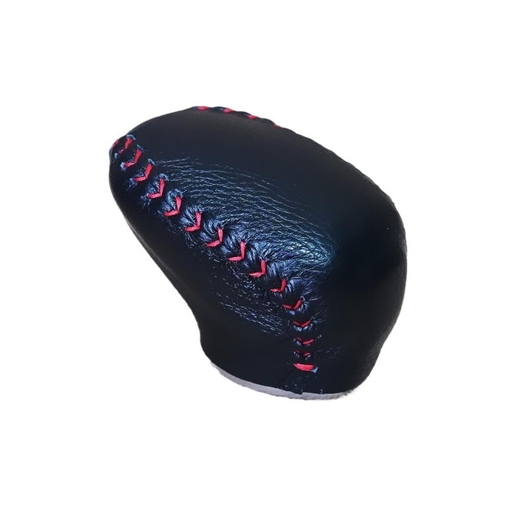 HYASDBWE Leather Gear Shift Knob Cover for Infiniti QX50 QX55 2018-2025 Gear Shift Handball Cover Gear Shifter Parts(Black red)