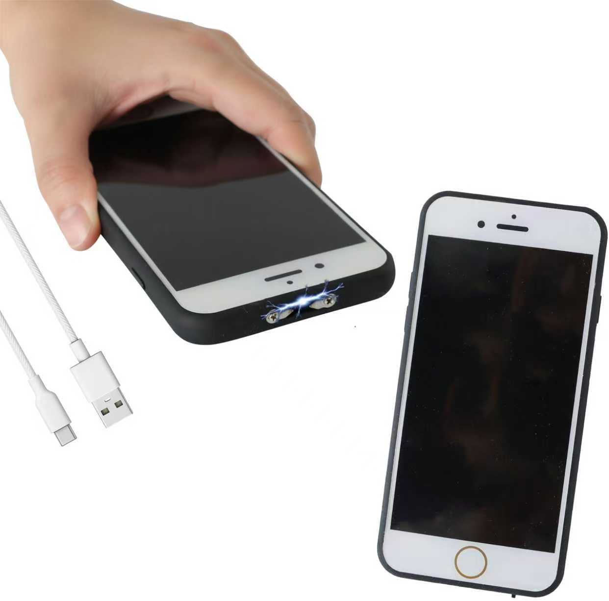 - Smart MagiUSA Cell Phone Stun Gun+ Flashlight+Personal Alarm 3-in-1 Discreet Rechargeable Self Defense Tool Tazer for Women Safety Keychain Gift Non Less Lethal Compact Cellphone Tazor Taiser