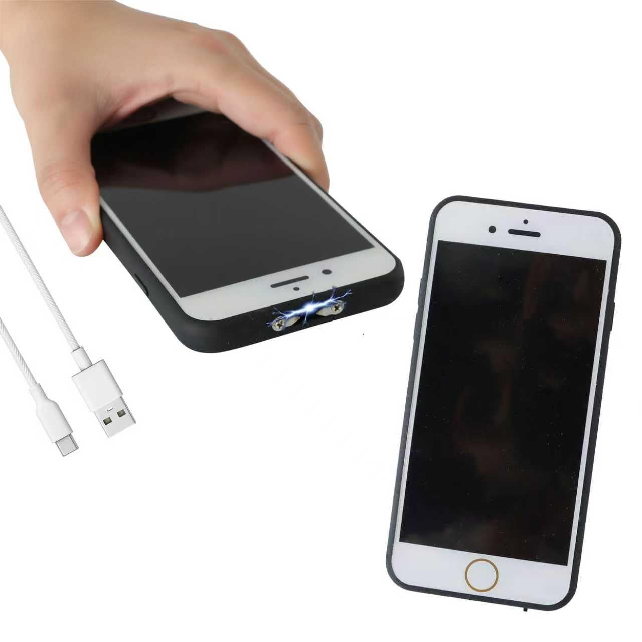 Smart MagiUSA Cell Phone Stun Gun+ Flashlight+Personal Alarm 3-in-1 Discreet Rechargeable Self Defense Tool Tazer for Women Safety Keychain Gift Non Less Lethal Compact Cellphone Tazor Taiser