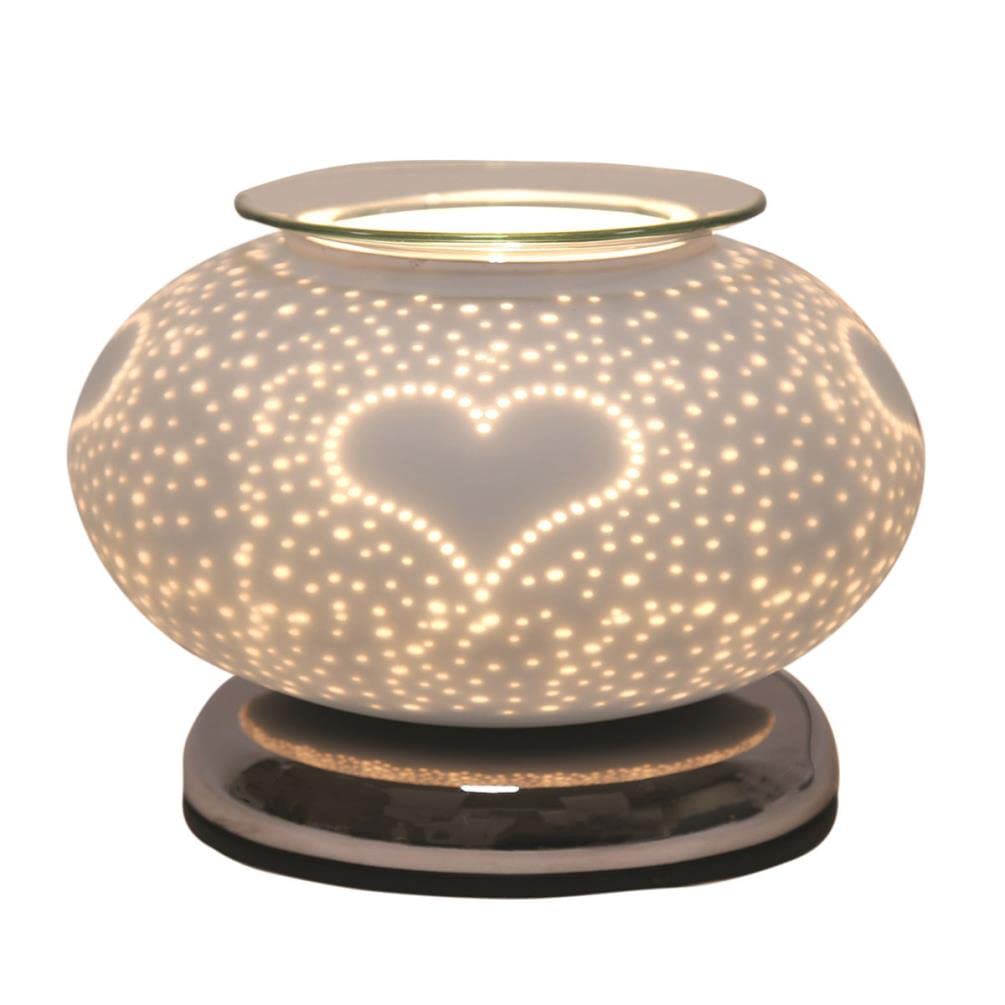 Aroma Accessories White Aroma Burst Heart Ellipse Satin Electric Wax Melt Warmer