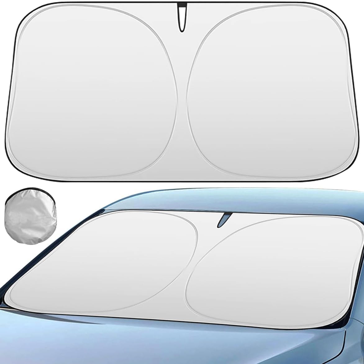 SsMmtin Car Windscreen Sun Shade for Nissan PULSAR, Anti-UV Sunscreen Dust Protector Front Window Windshield Cover Visor