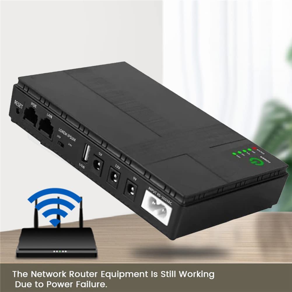 Fuente de alimentación sin interrupciones, 5 V, 9 V, 12 V, UPS 10400 mAh, batería de emergencia para router WiFi CCTV (enchufe UE)