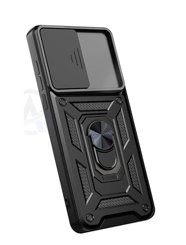 SmartPoint Heavy Duty Dazzle Shockproof TPU Anti-Drop Kickstand Cover with Stand Double Protective Back Cover for Vivo 1938 - Shutter Black